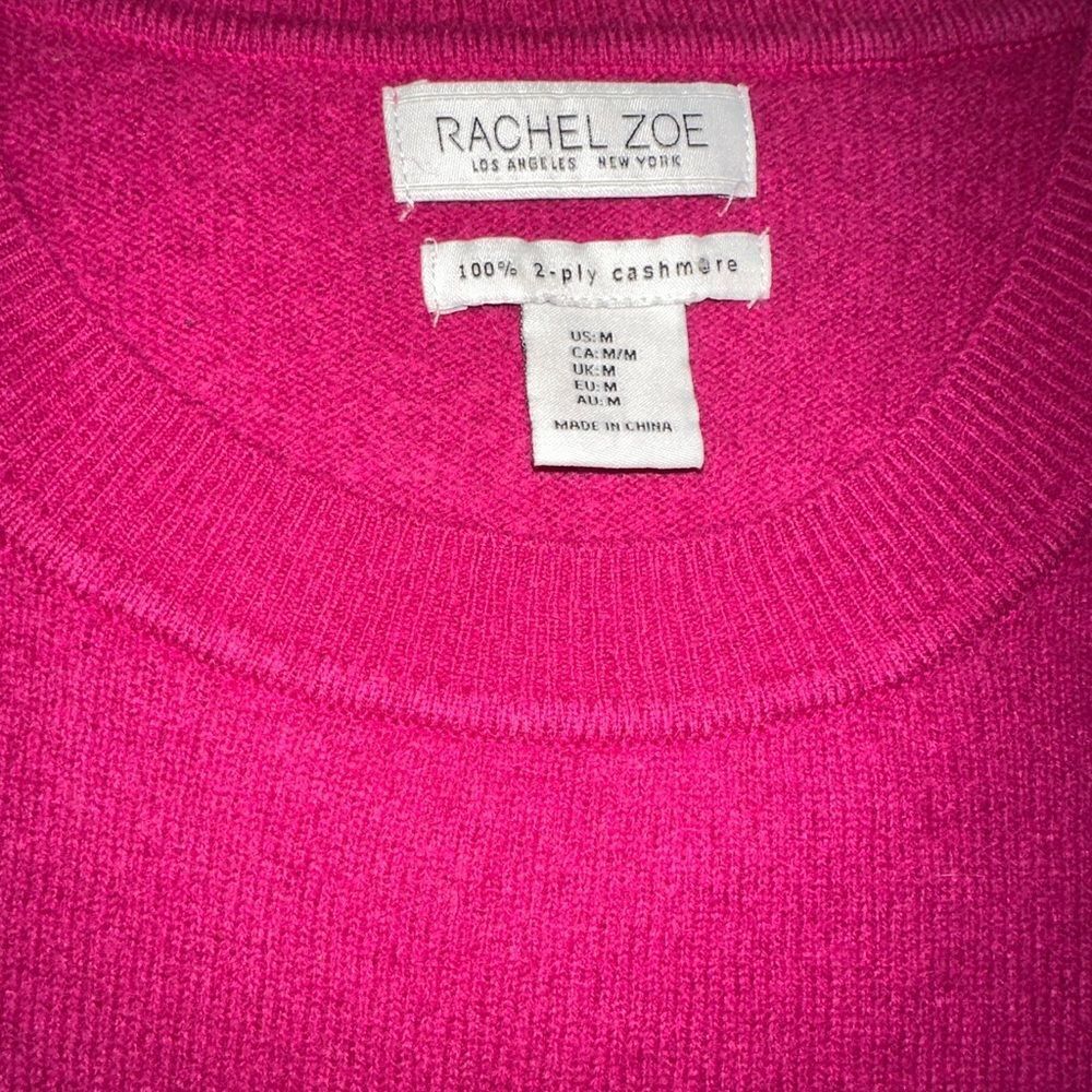 Rachel Zoe Pink Cashmere Crewneck - Picture 2 of 4